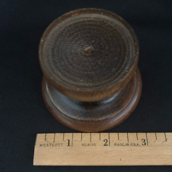 Vintage Turned Wooden Candle Holder - Made in Italy - 2 1/4” - Picture 6 of 8